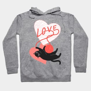 Knitting Love Cat for Cat Lovers Hoodie